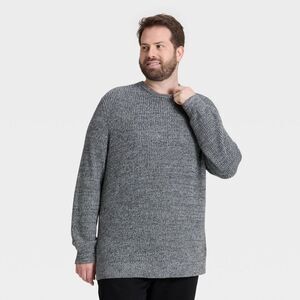 Goodfellow & Co - Men’s Big & Tall Marled Crewneck Sweater - Goodfel Black